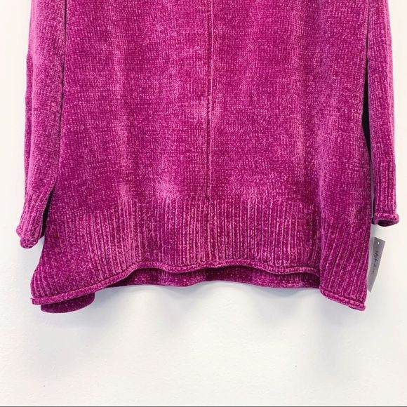 Plus Size Fuchsia Rib Knit Chenille Scoop Neck Sweater, 3X - Picture 5 of 11